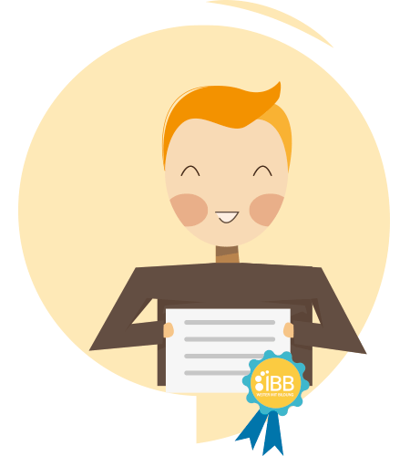 ein Mann, der ein Zeugnis hält