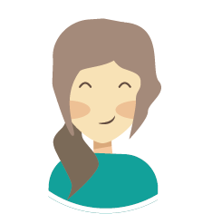 eine Frau mit langen Haaren und einem grünen Hemd